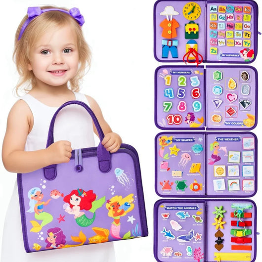 Tablero Educativo Sensorial con Actividades de Abotonado y Vestimenta para Bebés - Image 40