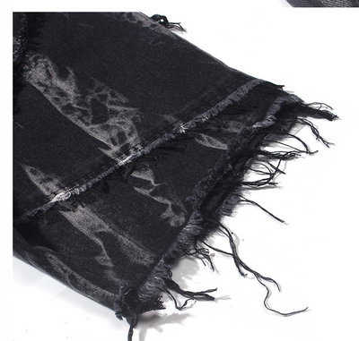 Shorts de Mezclilla Oscura con Estampado Tie-Dye y Bordes Deshilachados - Image 10
