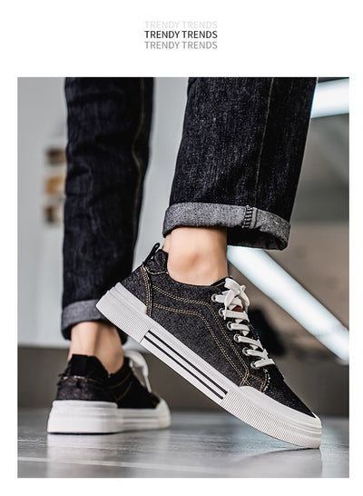Tenis Casuales Denim Talla Grande Estilo Coreano para Hombre - Image 15