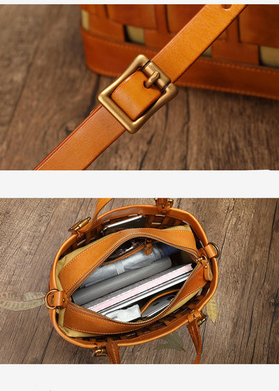 Bolso de Cuero Genuino para Mujer - Bandolera Mensajero - Image 11