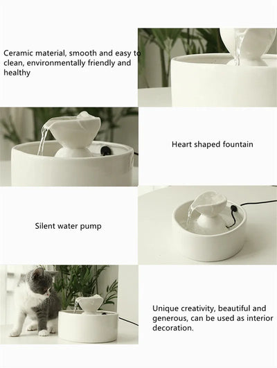 Fuente de Agua Cerámica Inteligente para Gatos con Circulación Continua - Image 11