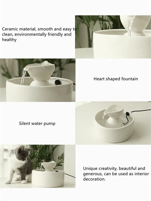 Fuente de Agua Cerámica Inteligente para Gatos con Circulación Continua - Image 11