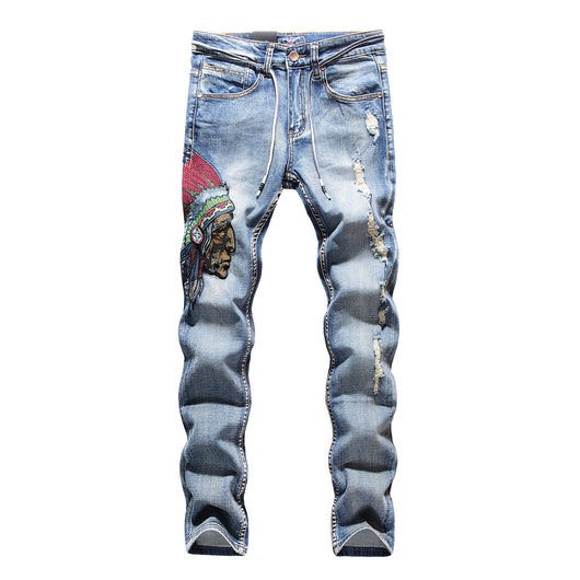 Jeans para Hombre con Bordados y Orillas Deshilachadas - Image 12