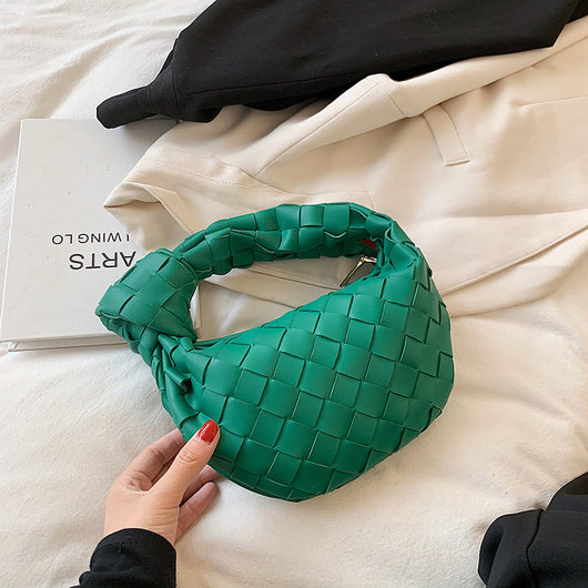 Bolso Croissant Tejido para Mujer - Cartera Pequeña Debajo del Brazo con Nudo - Image 3