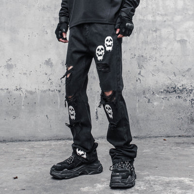 Jeans Rotos Calavera y Espadas para Hombre - Image 4