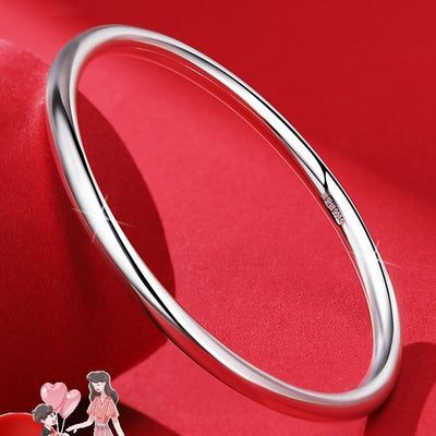 Pulsera de Plata Pura 9999 Cierre Fijo Diseño Minimalista para Mujer