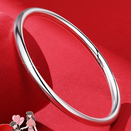 Pulsera de Plata Pura 9999 Cierre Fijo Diseño Minimalista para Mujer