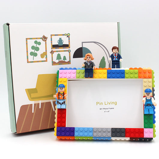Marco Portafoto Infantil Armable con Bloques de Construcción