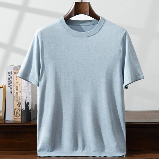 Camiseta Manga Corta Hombre Seda de Mora y Cachemira Suave Verano - Image 9
