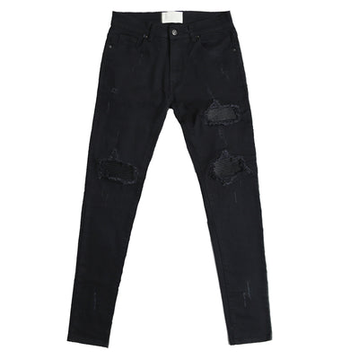 Jeans Slim Fit Elásticos con Parches de Costura PU - Image 4