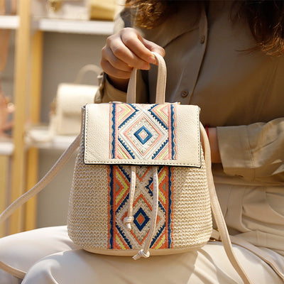 Bolso de Hombro Tejido con Patrón Diamante para Mujer - Image 4