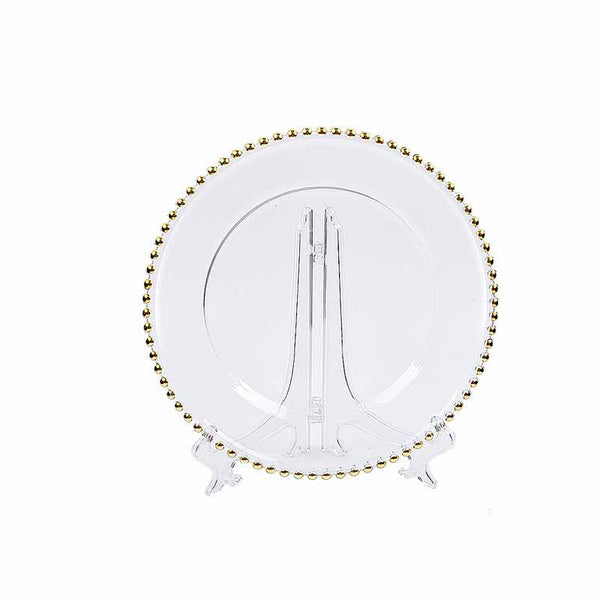 Plato de Vidrio Decorativo con Cuentas Doradas - Image 5