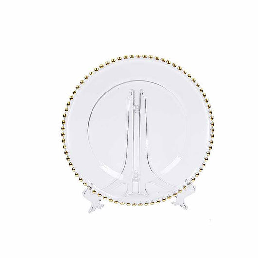 Plato de Vidrio Decorativo con Cuentas Doradas - Image 5