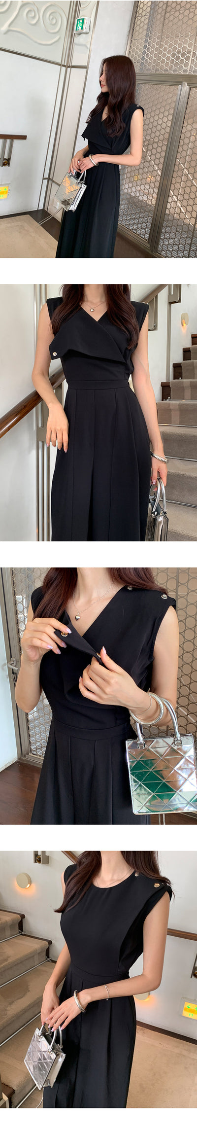 Jumpsuit Elegante para Mujer con Escote V y Abertura Lateral - Image 13