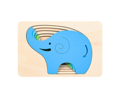 Puzzle 3D de Animales en Madera con Degradado Multicapa - Image 2
