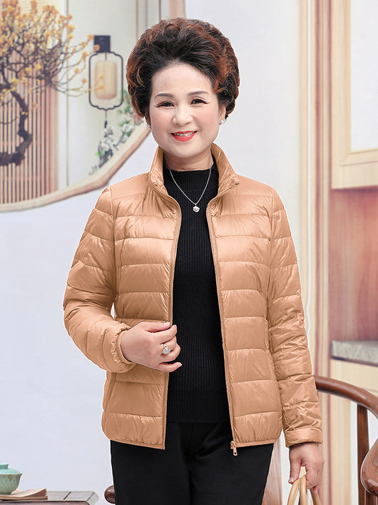 Chaqueta Corta de Plumón de Pato Blanco para Mujer - Abrigo Elegante y Ligero - Image 20