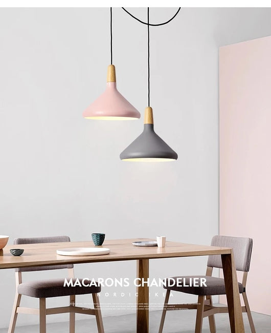 Lámpara Colgante Nórdica de Madera Sólida y Aluminio Diseño Minimalista - Image 37