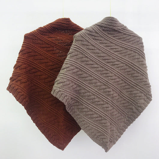 Poncho Triangular de Cuero Hueco Estilo Coreano - Abrigo Elegante de Color Liso - Image 28