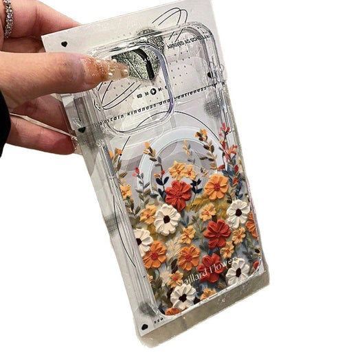 Funda Magnética Transparente con Diseño Floral Compatible con Apple - Image 5