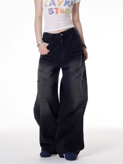 Jeans Deconstructivos Estilo Hot Girl Retro Americano con Múltiples Bolsillos - Image 16