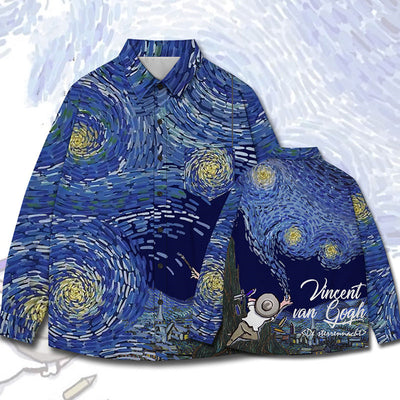 Camisa Manga Larga Unisex Estampado Óleo Artístico Creativo - Image 9