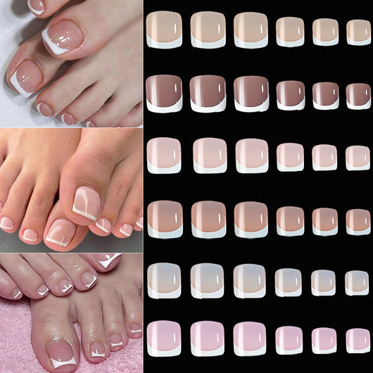 Uñas Postizas Cuadradas Cortas - 120 Piezas Francesas Blanco Premium - Image 3