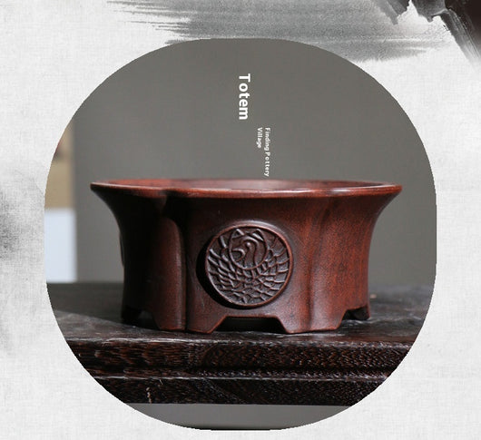 Maceta Totem de Cerámica Púrpura Grande - Bonsái y Plantas Decorativas - Image 11