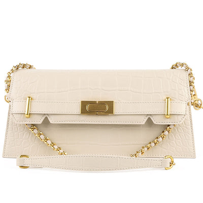 Bolso Bandolera de Cuero Genuino con Cadena - Diseño Minimalista - Image 3
