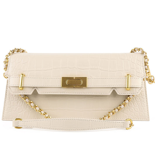 Bolso Bandolera de Cuero Genuino con Cadena - Diseño Minimalista - Image 3