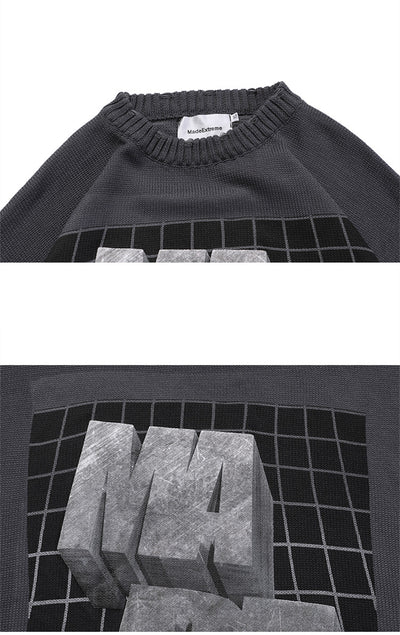 Suéter Holgado Unisex con Letras en Relieve Jacquard - Image 16