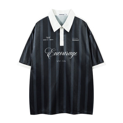 Polo Retro a Rayas con Solapa Ancha y Manga Corta - Image 10