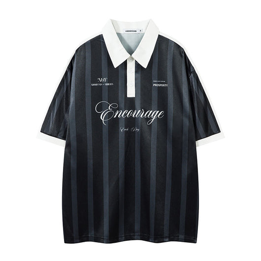 Polo Retro a Rayas con Solapa Ancha y Manga Corta - Image 10