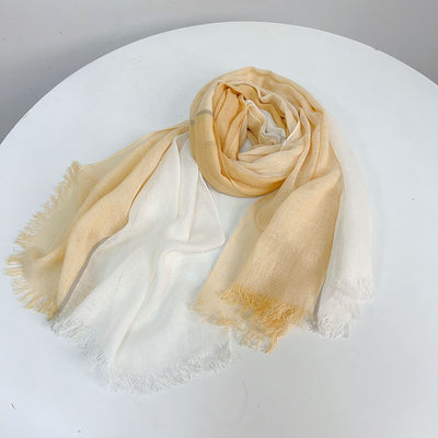 Pañuelo de Algodón y Lino a Cuadros - Chal Suave para el Cuello - Image 10
