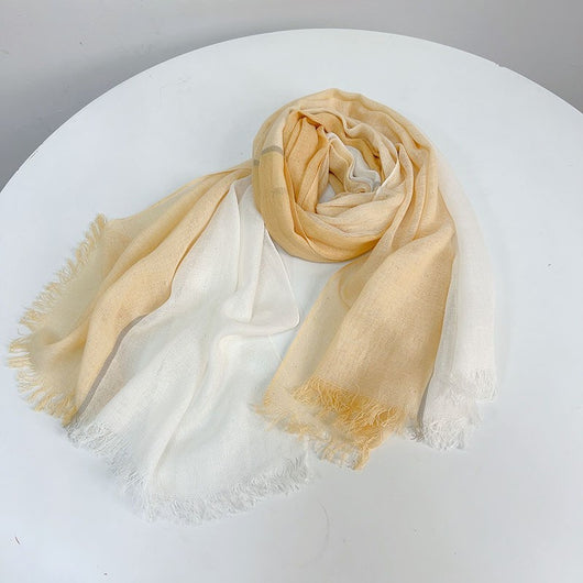 Pañuelo de Algodón y Lino a Cuadros - Chal Suave para el Cuello - Image 10