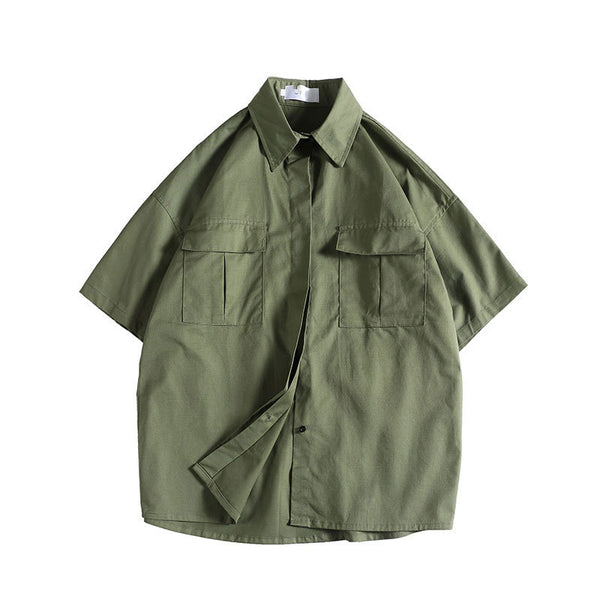 Camisa de Trabajo Casual de Manga Corta para Hombre