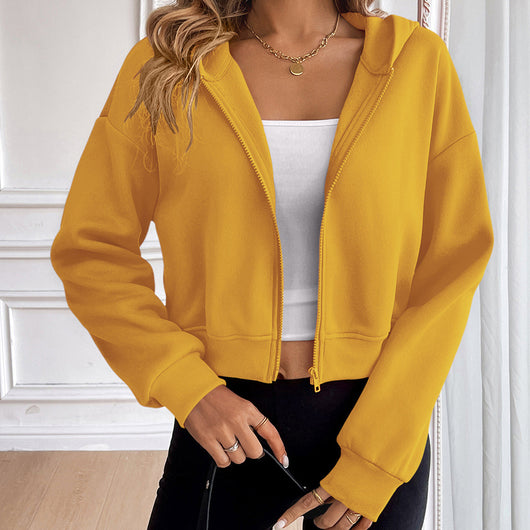 Cardigan Corto con Capucha y Cierre de Cremallera para Mujer - Image 9