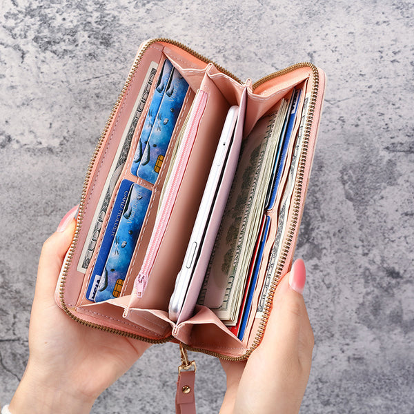 Billetera Compacta Multiusos con Múltiples Compartimentos para Tarjetas y Monedas