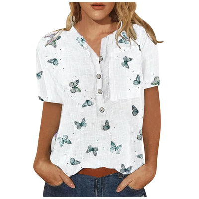 Camisa Suelta Estampada con Diseño Irregular - Image 4