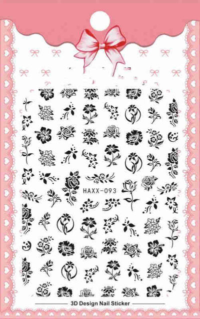 Calcomanías de Uñas Mariposa Negra con Flores Blancas - Adhesivas para Manicura - Image 15