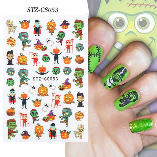 Stickers de Uñas Adhesivos Halloween - Calabazas, Zombis y Calaveras - Image 12