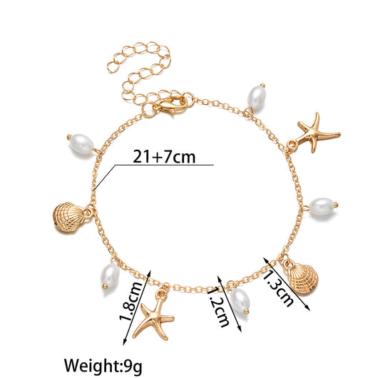 Tobillera Ajustable con Dije Estrella de Mar en Aleación para Mujer - Image 3