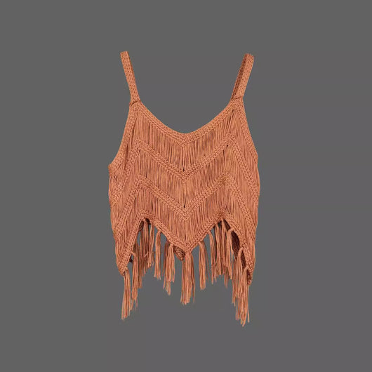 Suéter Tejido para Mujer con Detalles Calados y Borlas - Image 3