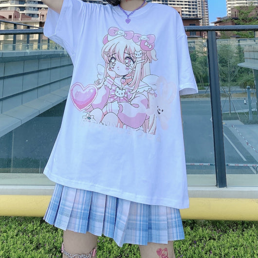 Playera Estampado Girly Suelta Manga Corta Soft Girl - Image 7