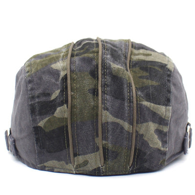 Boina de Algodón Lavado Camuflaje con Visera Plana para Hombre - Image 14