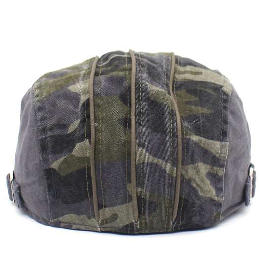 Boina de Algodón Lavado Camuflaje con Visera Plana para Hombre - Image 14