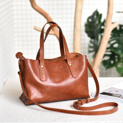 Bolso de Cuero Genuino para Mujer - Diseño Vintage Versátil para Diario - Image 8