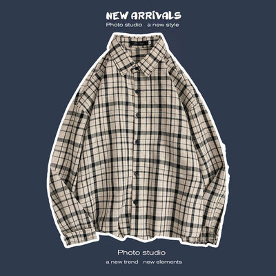 Abrigo Retro de Cuadros para Hombre - Estilo Suelto y Personalidad - Image 7