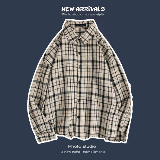 Abrigo Retro de Cuadros para Hombre - Estilo Suelto y Personalidad - Image 7