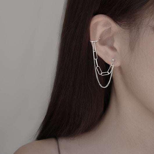 Aretes de Cadena Doble Coreanos con Personalidad - Diseño Trendy Net Red - Image 7