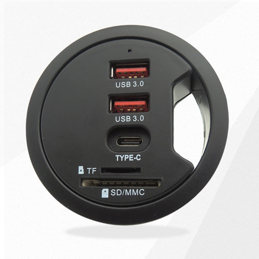 Hub USB 3.0 Multifunción con Lector de Tarjetas SD y Puerto USB-C